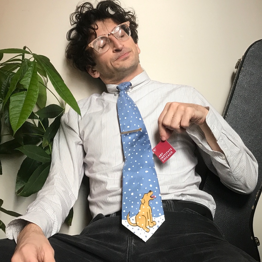 Art Institute Three Piece Silk Snow Dog Tie Set
